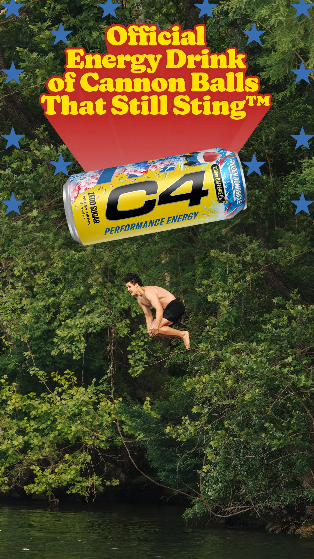 C4 Energy campaign poster: Cannonballs